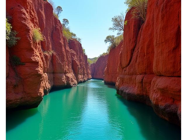 Stunning red rock gorge in the Kimberley region